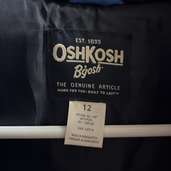 Boys kids, OshKosh B’Gosh size 12 puffer vest blue navy blue​​​ - Picture 4 of 5